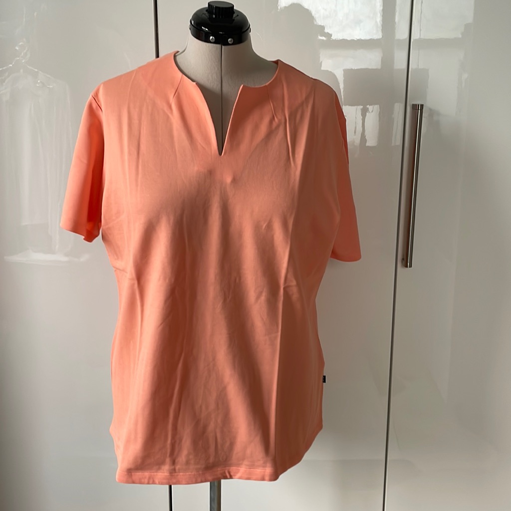 Prim+Preux Women’s Easy Fit Polo Top In Coral Size-Xl Nwt